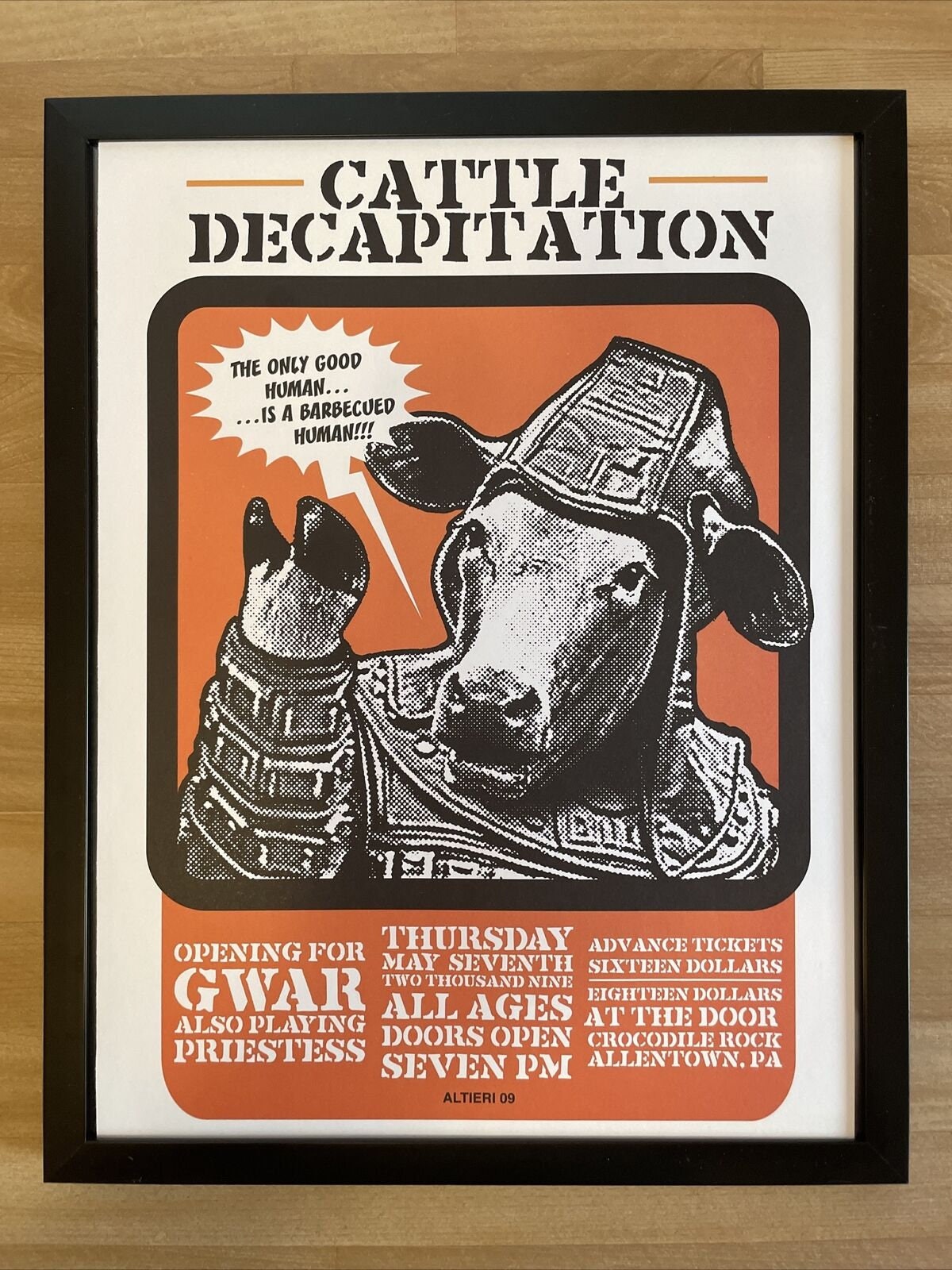 CATTLE DECAPITATION, Framed Poster, Allentown, 2009 - Etsy