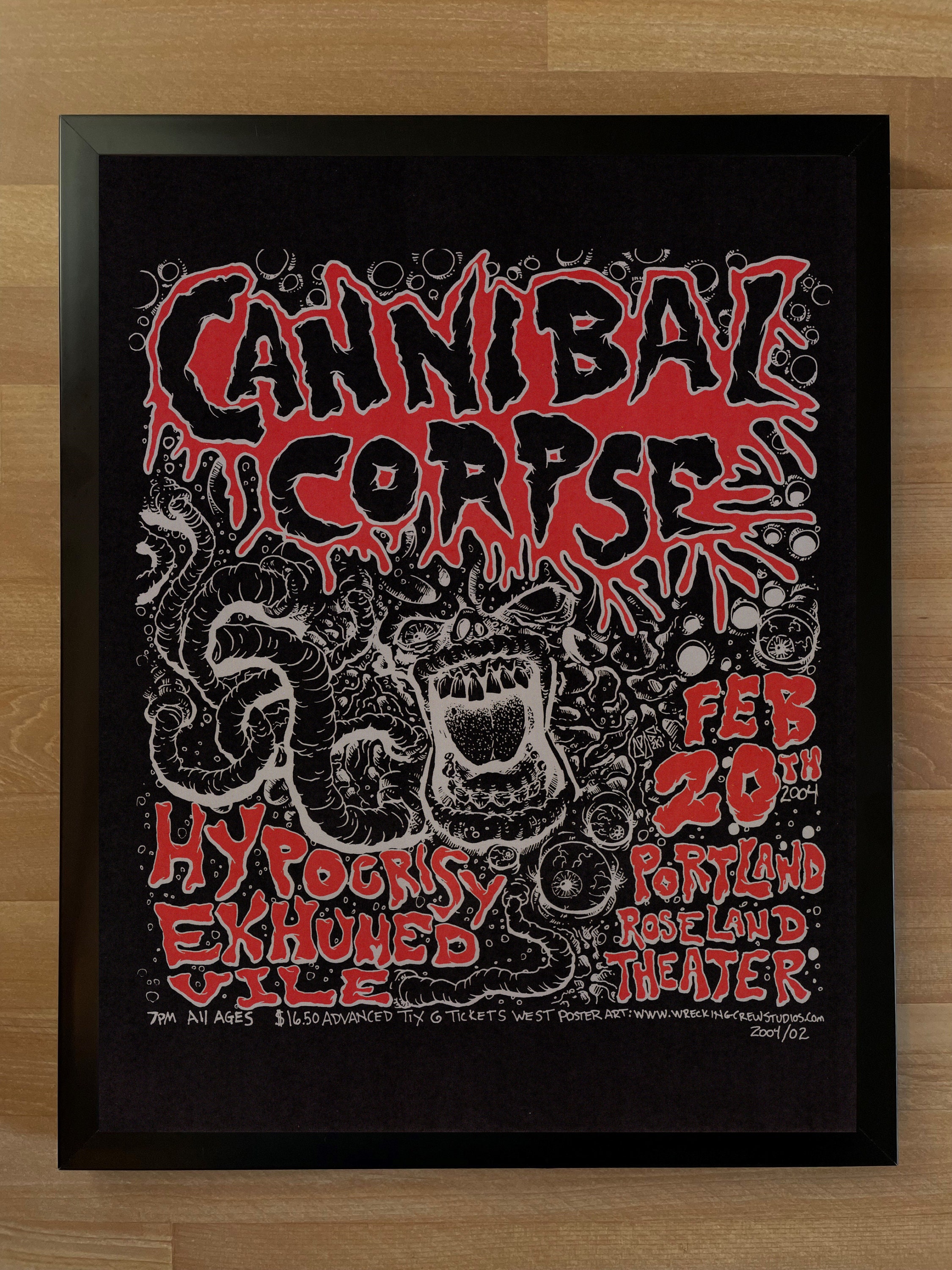 CANNIBAL CORPSE, Framed Poster, Oregon, 2004 - Etsy