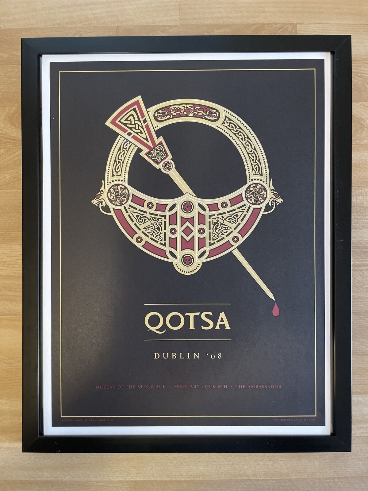 Framed Queens of the Stone Age Poster, Dublin, Ireland, 2008 Etsy