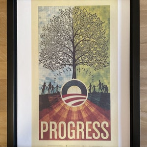 Affiche encadrée de campagne présidentielle, barack obama, démocrate, 2008