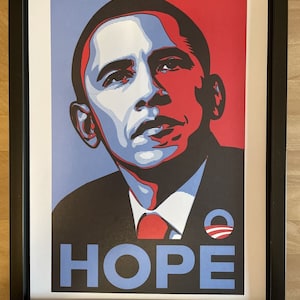 Affiche encadrée de campagne présidentielle, barack obama, démocrate, 2008
