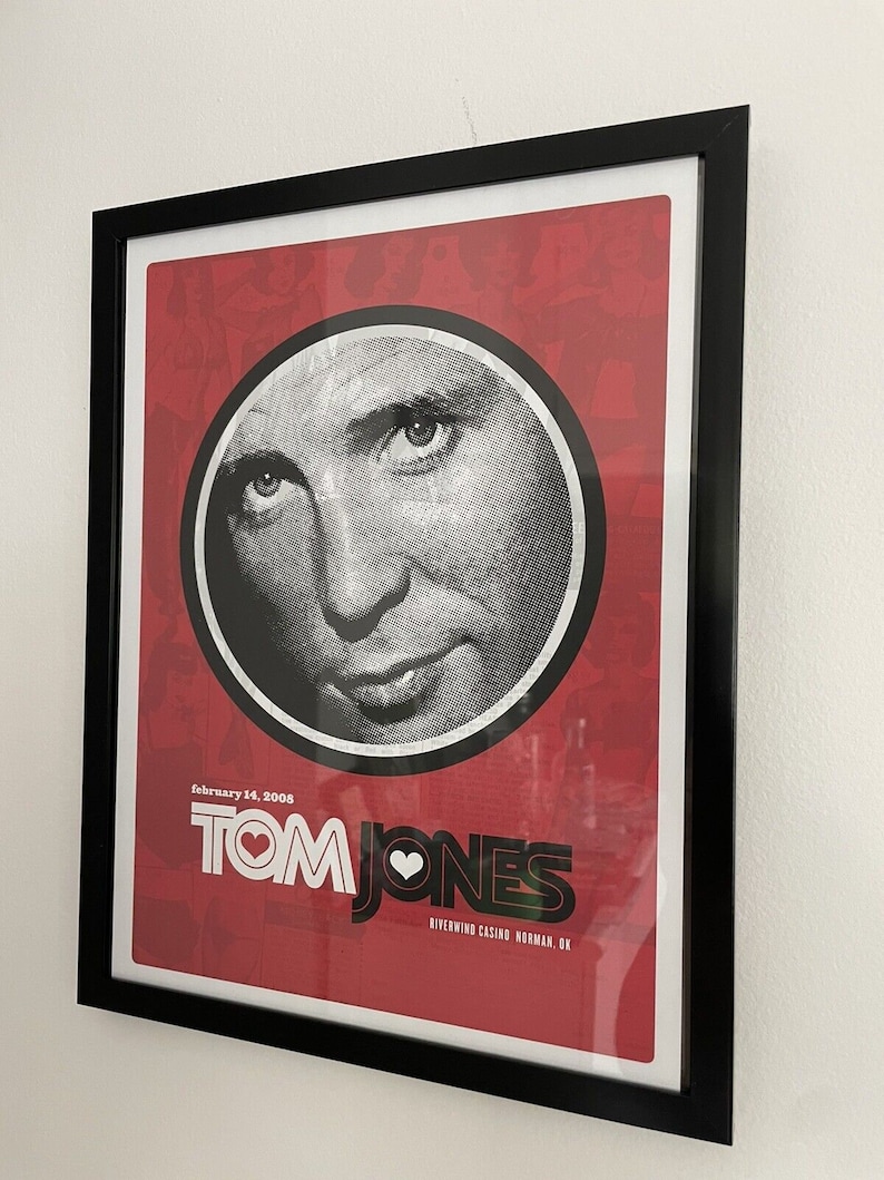TOM JONES, póster enmarcado, Riverwind Casino, Norman, 2008 imagen 1
