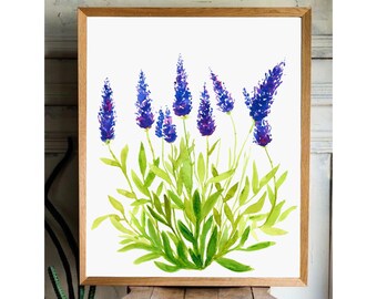 Lavender Print Watercolor Lavender Prints Watercolor Flowers Art Lavender Flowers Art Purple Lavender Print Wildflowers Poster