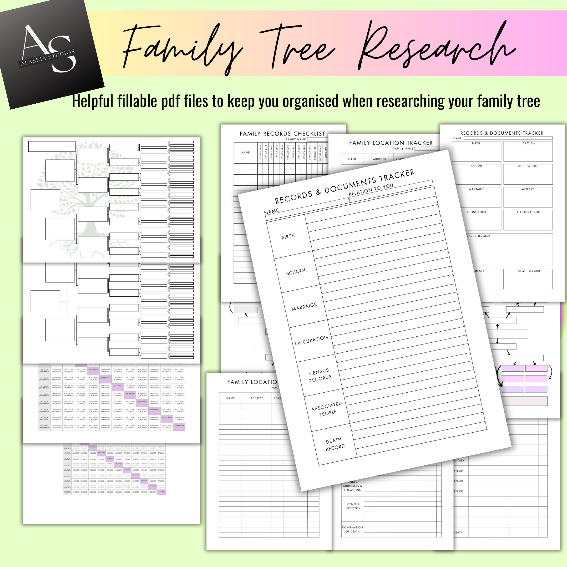 Genealogy Cousin Chart, Cousin Finder, Family Relationships, DNA Cousin  Chart, Cousin Explainer, Goodnotes & Notability PDF, Genealogy Forms 