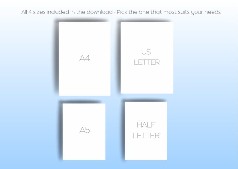 Weekly Planner 2 Versions Plus a To Do List - A4, A5, Half US Letter & US Letter sizes - Comes with a Fillable A4 pdf Version image 4
