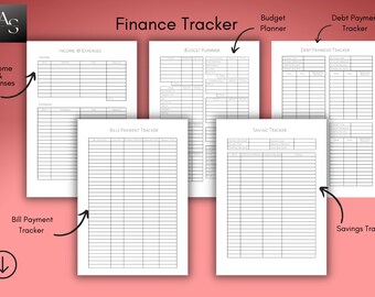 Håll koll på din ekonomi under det nya året - Finansiella planeringssidor - Utskrivbara eller redigerbara digitalt PDF - Dagboksbladsinlägg - Pengar Smarta