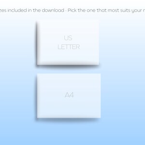 May include: Two white paper sheets with text on them. The top sheet says "US LETTER" and the bottom sheet says "A4".