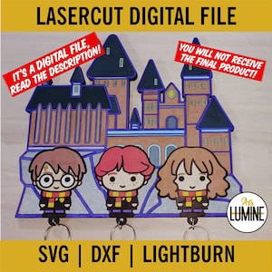 Archivo Digital - Llavero de pared H. Potter - Harry, Hermione y Ron en Hogwarts