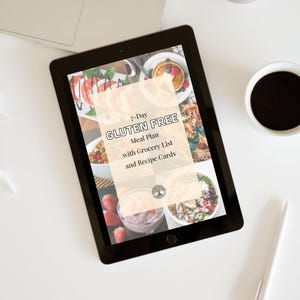 7-daags glutenvrij maaltijdplan met boodschappenlijst en receptenkaarten - link naar winkelwagen voor Whole Foods inbegrepen