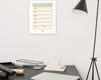 Framed Weekly Planner - use dry erase markers to plan your week!