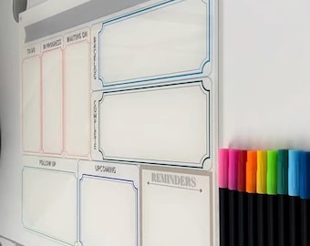 Acrylic Dry-Erase Productivity Booster Kanban Board for projects, work, task management