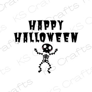 Happy Halloween SVG PNG JPEG, Digital text prints, Download prints, Scary Skeleton