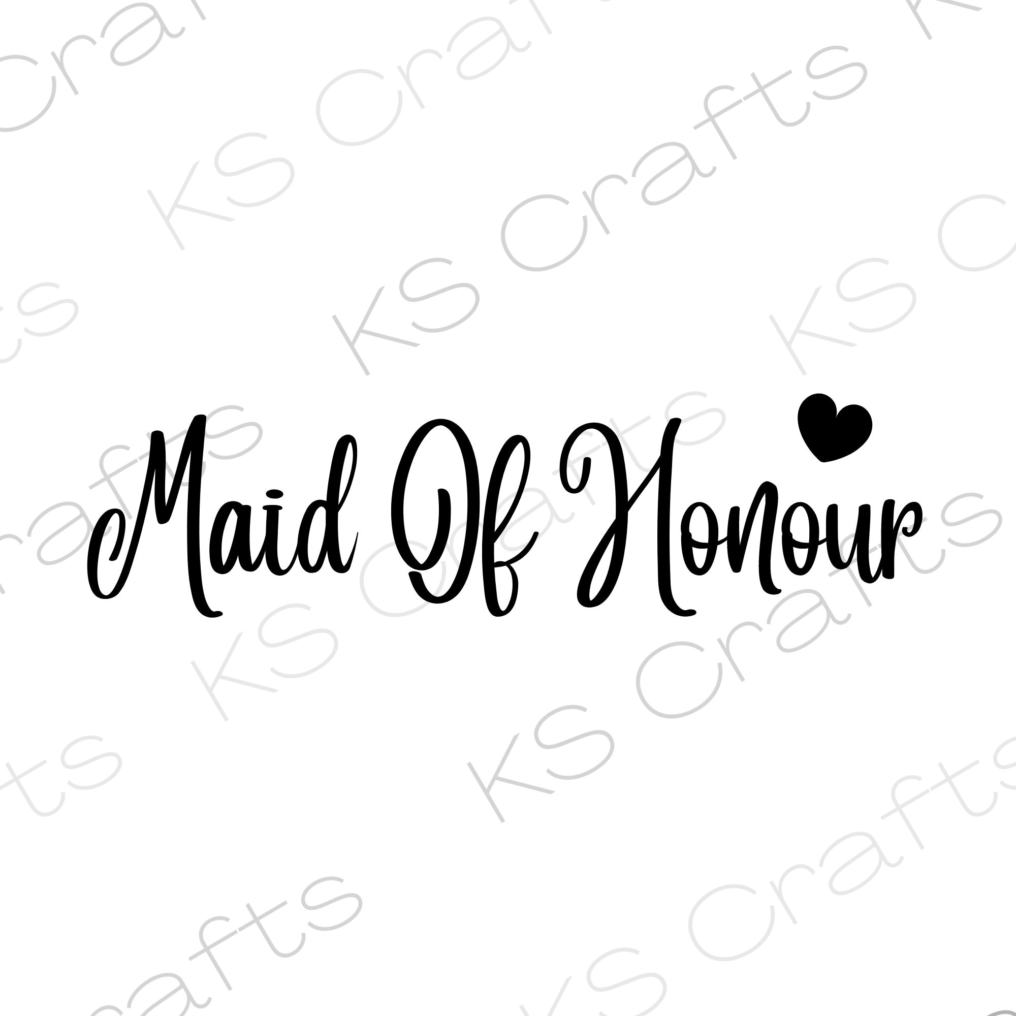 Maid of Honour SVG PNG JPEG, Bridal Shower, Wedding, Digital Download