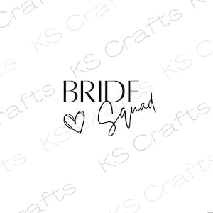 Bride Squad SVG PNG JPEG, Impresiones digitales de boda, Descarga digital, Novia, Dama de honor