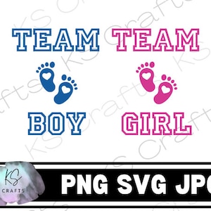 Team Boy y Team Girl SVG PNG JPEG, Baby Shower, Arte digital, Impresión digital, descargar archivo, Cricut