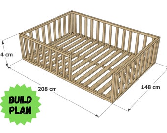 Montessori Bed Plan, 140x200 Bed Plan, Montessori Floor Bed Plan