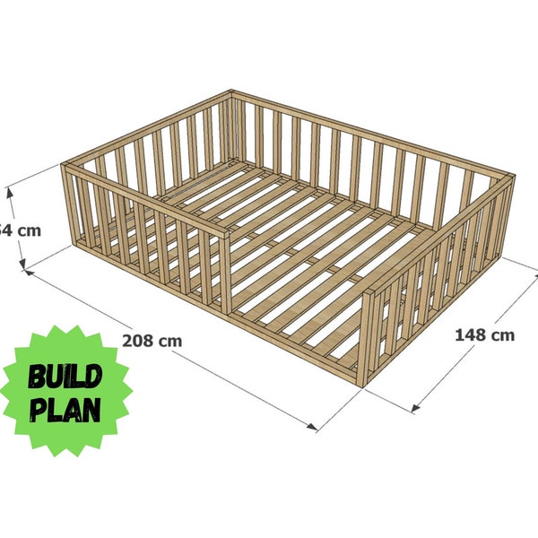 Montessori Bed Plan, 140x200 Bed Plan, Montessori Floor Bed Plan