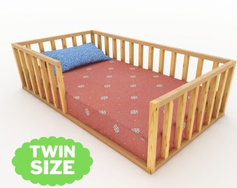 Twin Size Montessori Floor Bed Digital Plan,  DIY Montessori Floor Bed - PDF