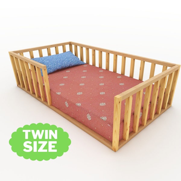 Twin Size Montessori Floor Bed Digital Plan,  DIY Montessori Floor Bed - PDF