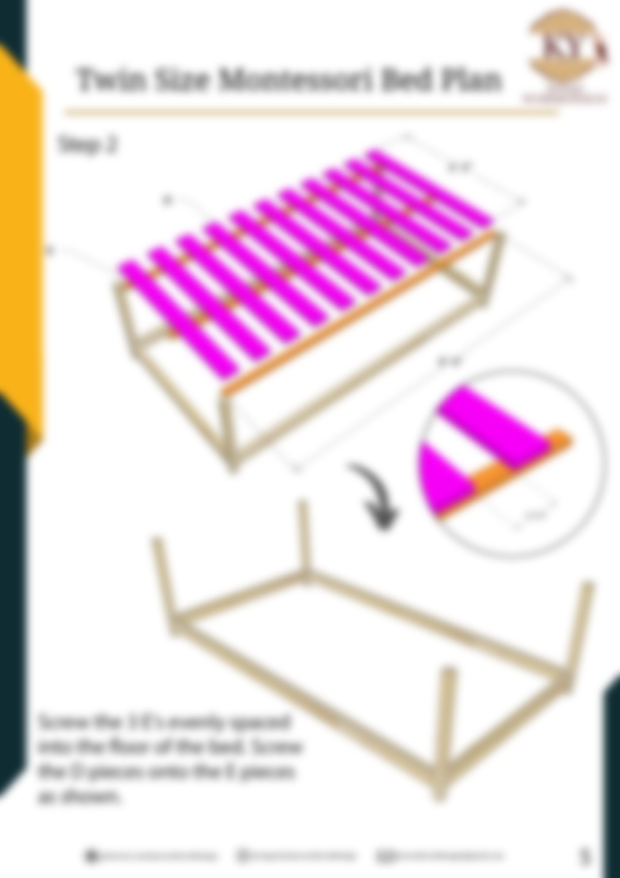 Montessori Bed Plan, Montessori Twin Bed Plans, DIY Twin Size Wooden