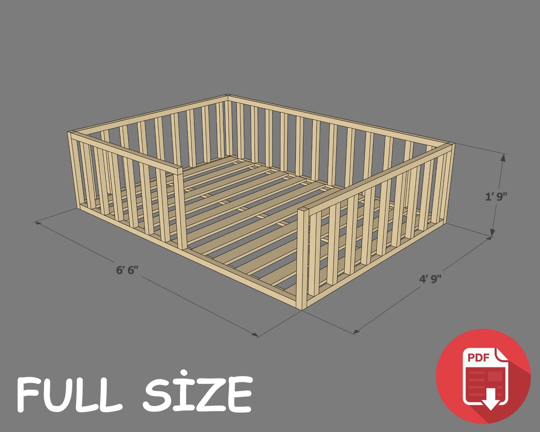Full Size Montessori Floor Bed Digital Plan DIY Montessori Etsy