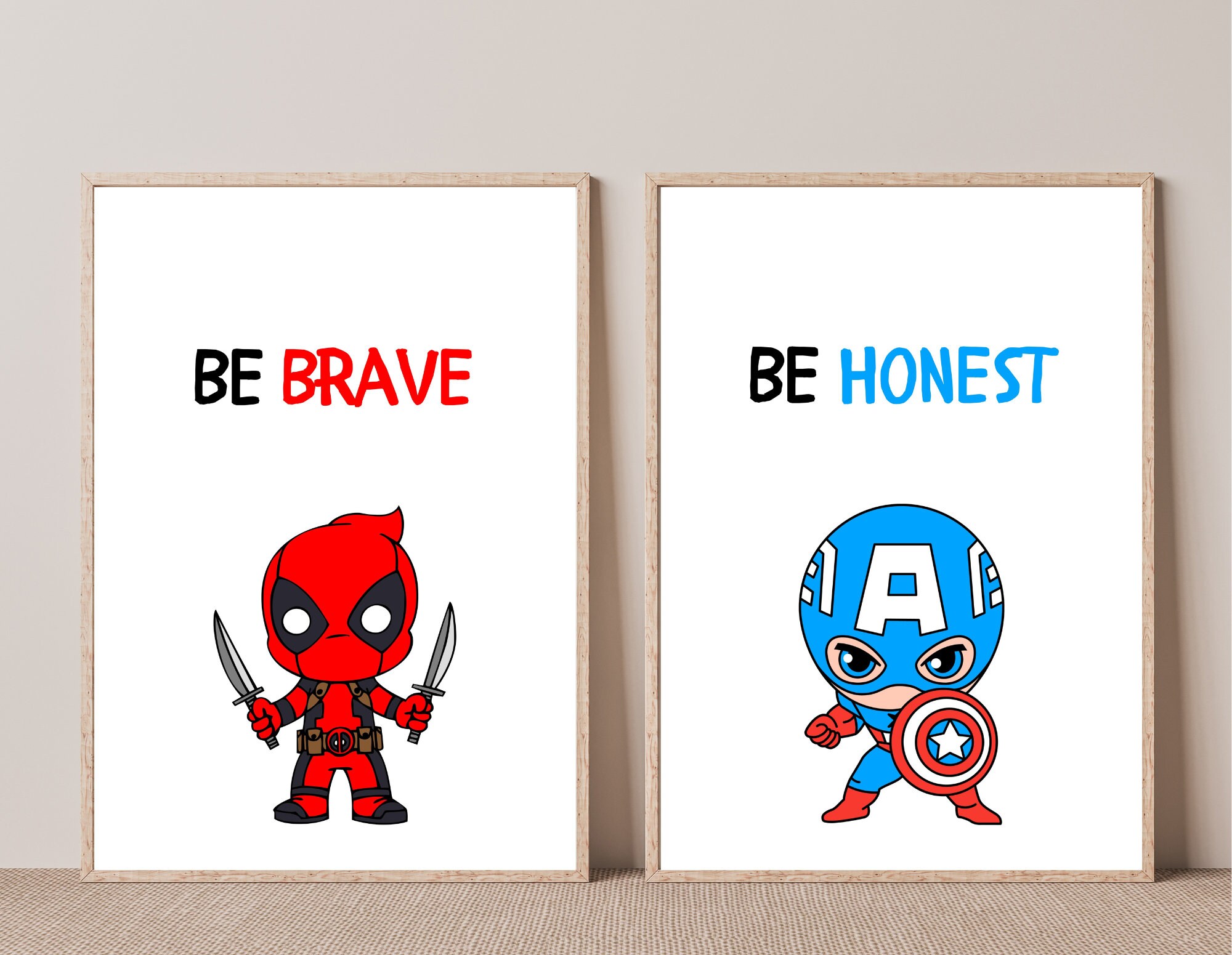 DIGITAL DOWNLOAD Avengers Superhero Prints , Set of 6, Kids Bedroom