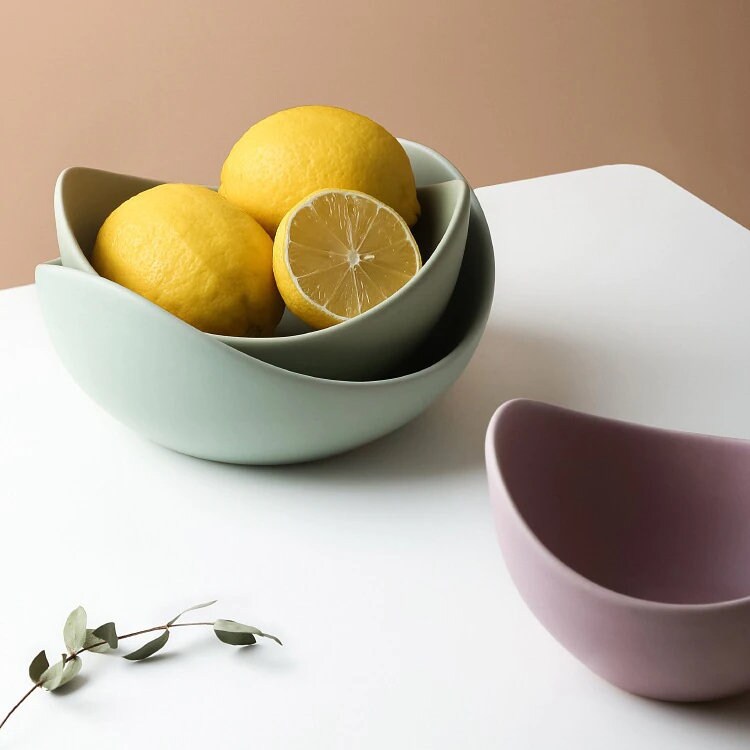 Ceramic Lotus Bowl Set Etsy UK