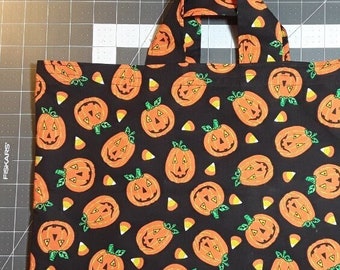 Ręcznie robiona podszyta torba na Halloween Jack-o-Lantern Trick-or-Treat Tote Bag Super Cute