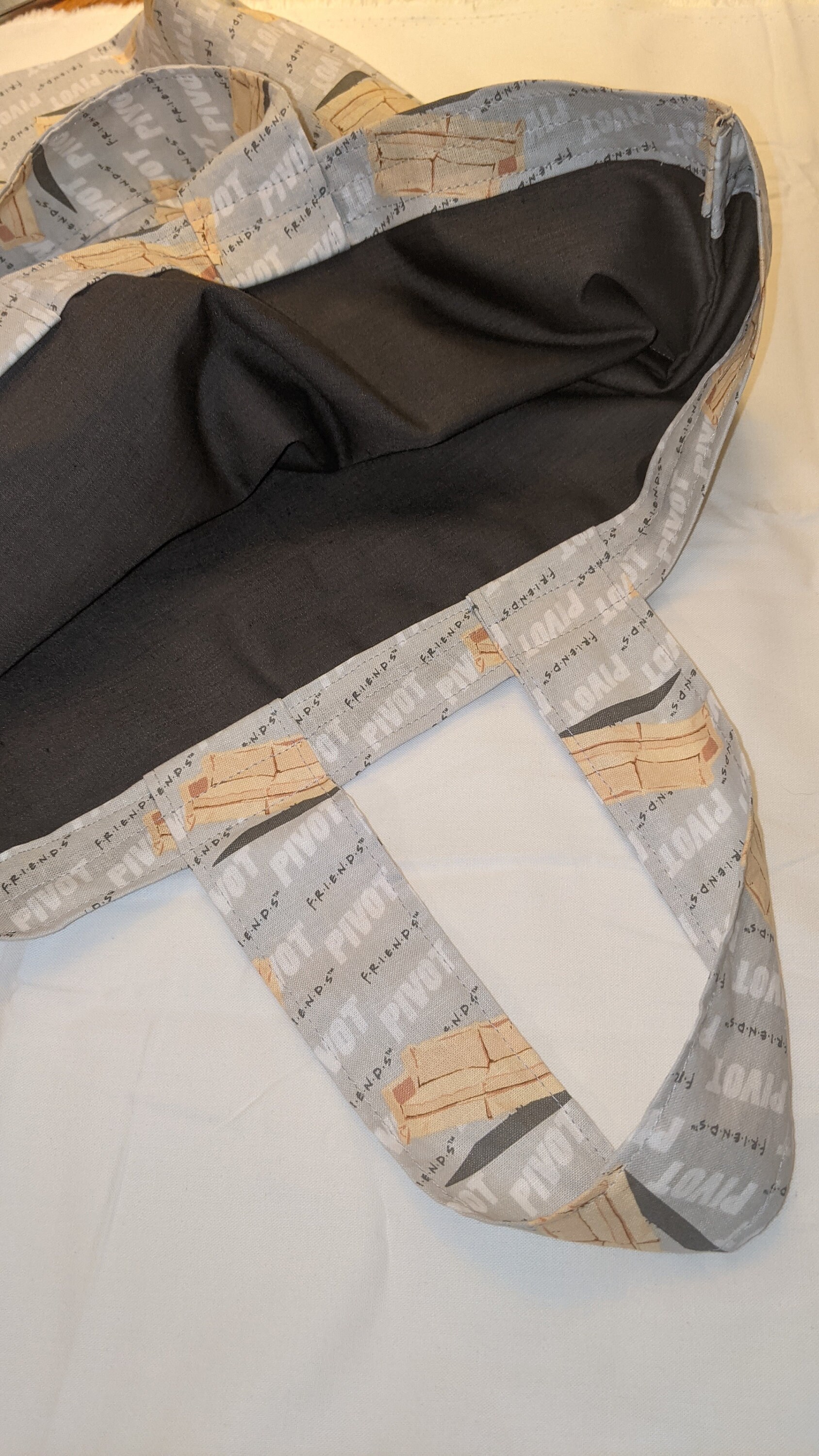 Handmade Friends Pivot Couch Episode Tote Bag lined Licensed Etsy