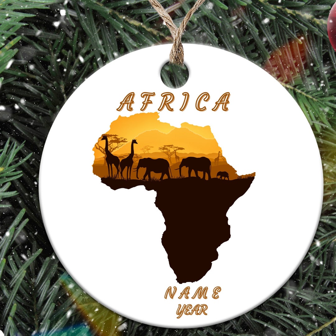 Personalized Africa Christmas Ornament, Map of Africa, Africa Ornament ...