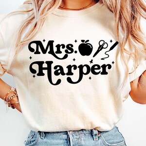 Teacher Name Shirt Comfort Colors Custom Teacher Gift Back to School Tshirt First Day Of School Teacher Team Appreciation Gift Unisex Shirt