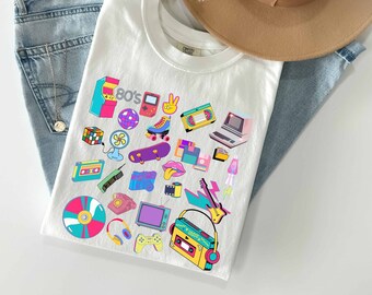 Neon Retro jaren '80 Verjaardagsfeestje Shirt Comfort Kleuren Nostalgische Vintage Tshirt jaren '80 Lover Tee Gemaakt in de jaren '80 jaren '90 Ik hou van de jaren '80 Tachtig Top