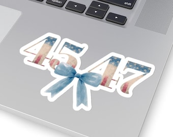 Coquette 45 47 Trump President 2024 Sticker 45/47 Republican Gift MAGA Conservative Political Patriotic Waterbottle Laptop Kiss Cut 4 Sizes