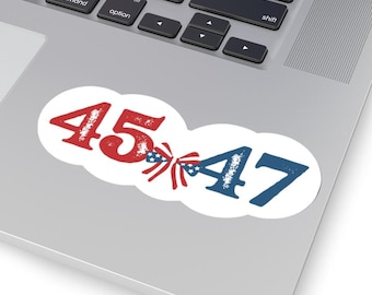 45 47 Trump President Coquette Sticker 45/47 MAGA 2024 Conservative Republican Gift Political Patriotic Laptop Decal Peel N' Stick 4 Sizes