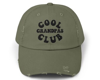 Cool Grandpas Club Cap Fathers Day Gift Baby Announcement Dad Hat Grandpa Pregnancy Reveal Gifts Baseball Cap Reel Cool Grandpa Distressed