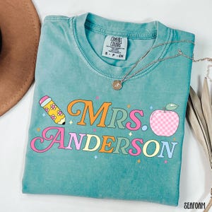 Teacher Name Shirt Comfort Colors Custom Teacher Gift Back to School Tshirt First Day Of School Teacher Team Appreciation Gift Elementary T