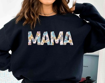 Felpa floreale per mamma, maglione per la vita della mamma, regalo per la festa della mamma, girocollo per mamma carina, camicia per mamma nuova, regalo per la mamma, regalo per l'epoca della mamma, camicia per maternità