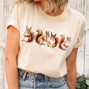 Squirrel Tshirt Animal Lover Tee Cute Shirt for Squirrel Fans Funny Squirrel Wildlife Graphic Tee Nature Lover Top Unisex Squirrel Apparel