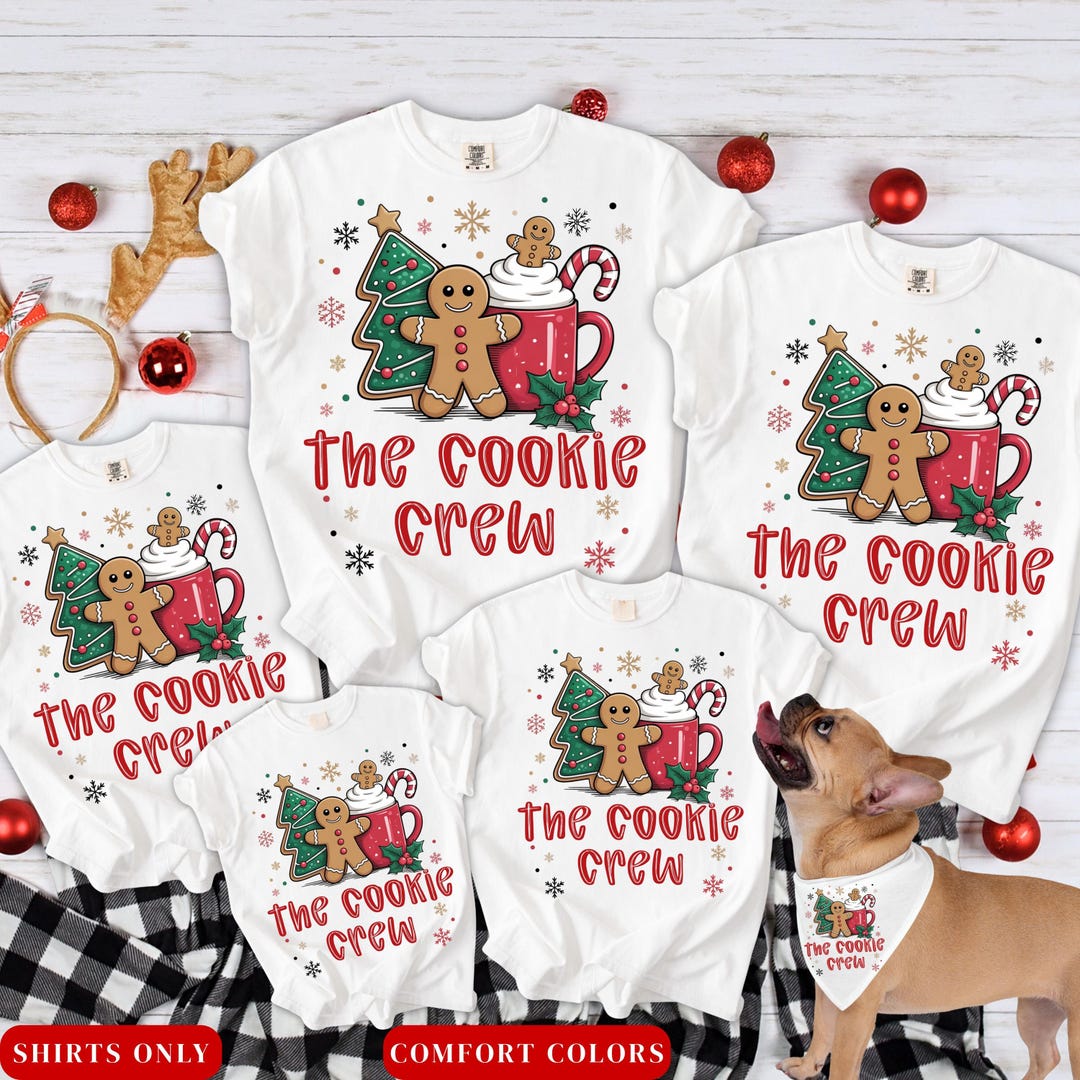 Gingerbread Crew The Cookie Crew Shirts Matching Christmas Baking Crew Family Shirts ...