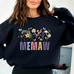 Memaw Sweatshirt Floral Wildflowers Memaw Sweater Motherhood Crewneck Boho New Grandma Sweater Grandma Shirt Mothers Day Mom Birthday Gift