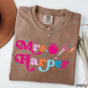 Teacher Name Shirt Comfort Colors Custom Teacher Gift Back to School Tshirt First Day Of School Teacher Team Appreciation Gift Elementary T