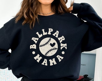 Ballpark Mama Sweatshirt Baseball Mom Gift Softball Mom Crewneck Game Day Sweater Sports Mom Shirt Gameday Ball Park Mom Gift Tball Season