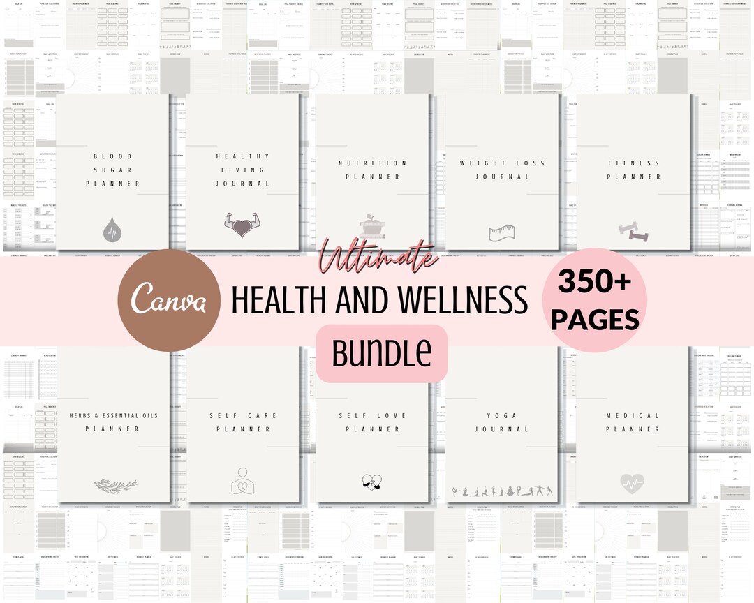 Ultimate Health and Wellness Planner Bundle Yoga Journal Etsy