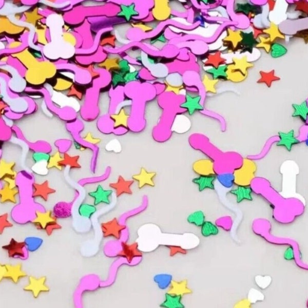 Sperm Confetti | Bachelorette Party Decorations | Vasectomy Party Decorations | Bachelor Party | Multicolor Confetti | Jizz Confetti