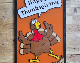 Happy Thanksgiving Door Hanger Laser Cut Digital File