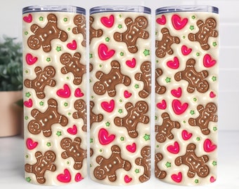 Envoltorio para vaso de hombrecitos de jengibre: Diseño delgado de 20 oz (descarga digital)