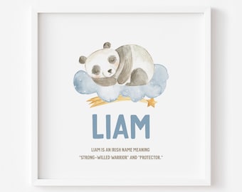 Personalized Baby Name Panda Nursery Art (Digital Printable)