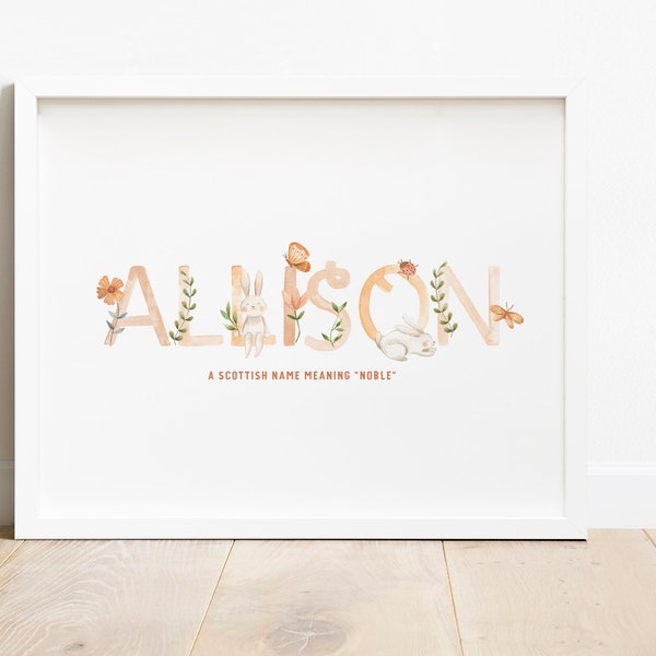 Name Meaning Art Etsy