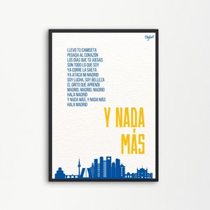Hala Madrid Anthem Real Madrid Bernabeu Fans Fans Ultras Football Chorus Song Poster Print | Printable Digital Downloadable | SKILLART PRINTS