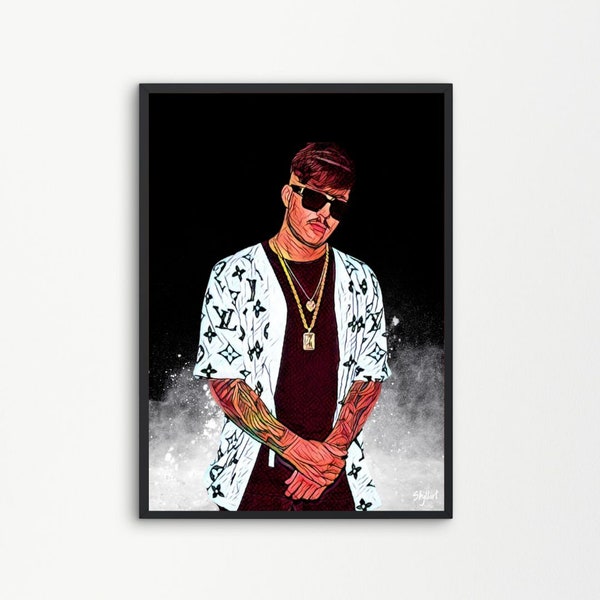 Geolier Music Singer Trap Rap Hip Hop Italian | Printable Digital Downloadable | SKYLLART PRINTS